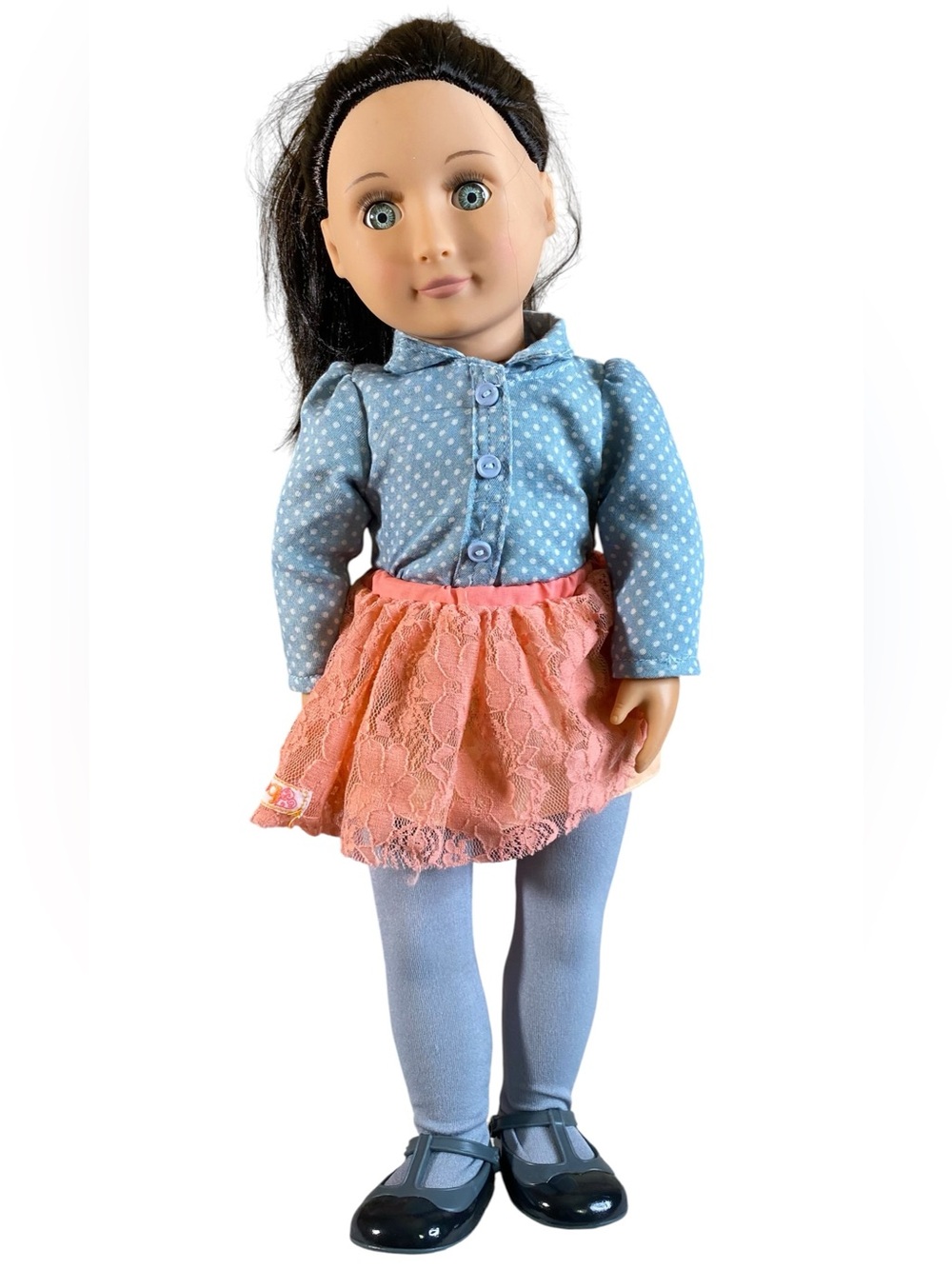 Our Generation Elyse Doll 18 Inch Fashion Doll Black Hair Blue Eyes No Box